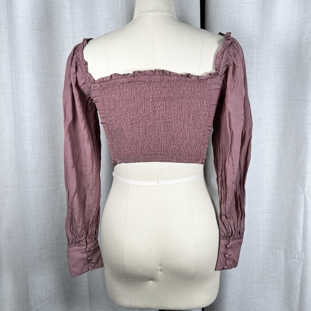 ASTR The Label Amber Sweetheart Top Milkmaid Corset Smocked Dusty Rose Small - Picture 6 of 10